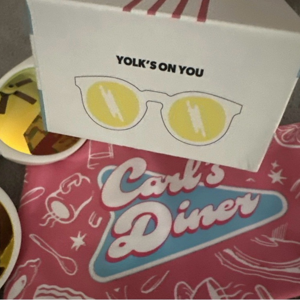 NWT Goodr Circle G Sunglasses (Yolk's on You) Carl’s Diner (Limited Edition) - Picture 6 of 7